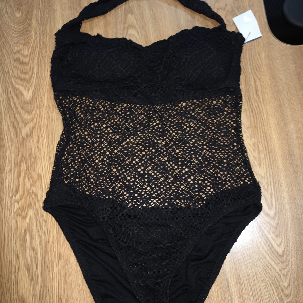 Brand new Mossimo swimsuit- Black mesh- medium